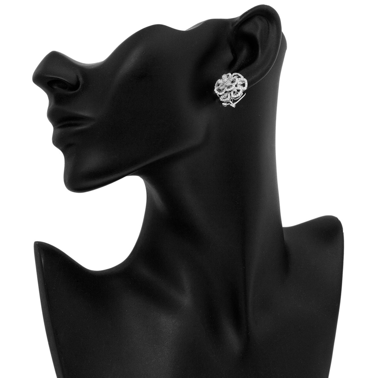18K White Gold 2.44 Carat Diamond Blossom Earrings Fine Jewellery Modaselle
