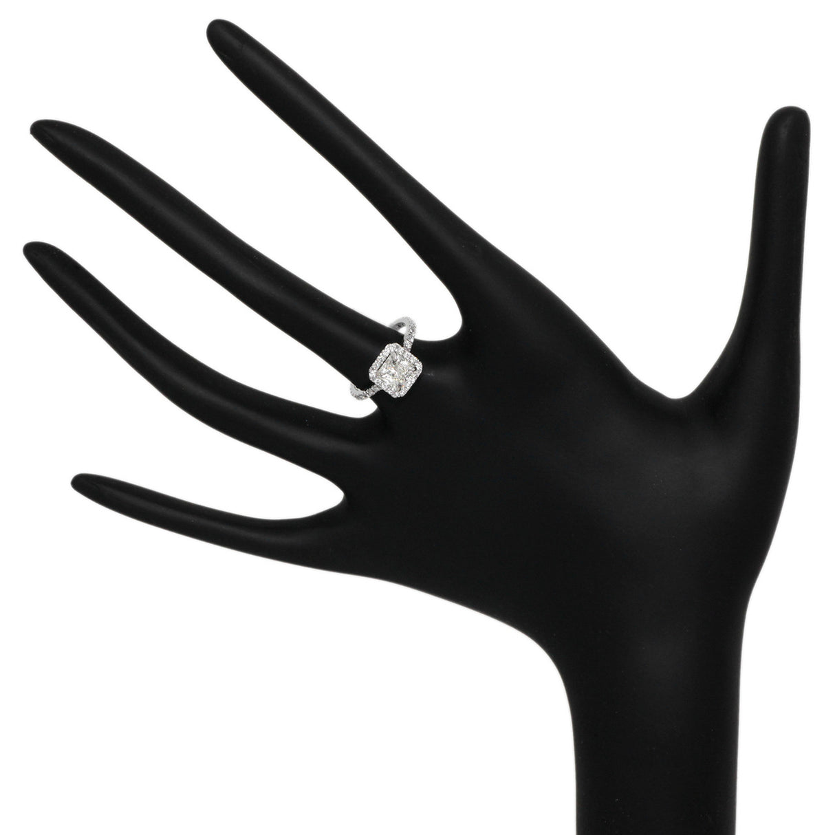 18K White Gold 1.18 Carat Radiant Cut Diamond Ring Fine Jewellery Modaselle