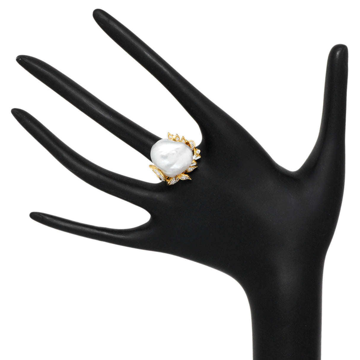 18K Yellow Gold Baroque South Sea Pearl Ring Fine Jewellery Modaselle