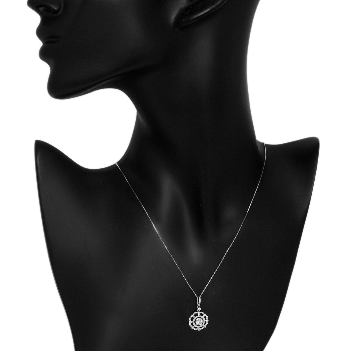 14K White Gold 0.64 Carat Diamond Pendant Fine Jewellery Modaselle