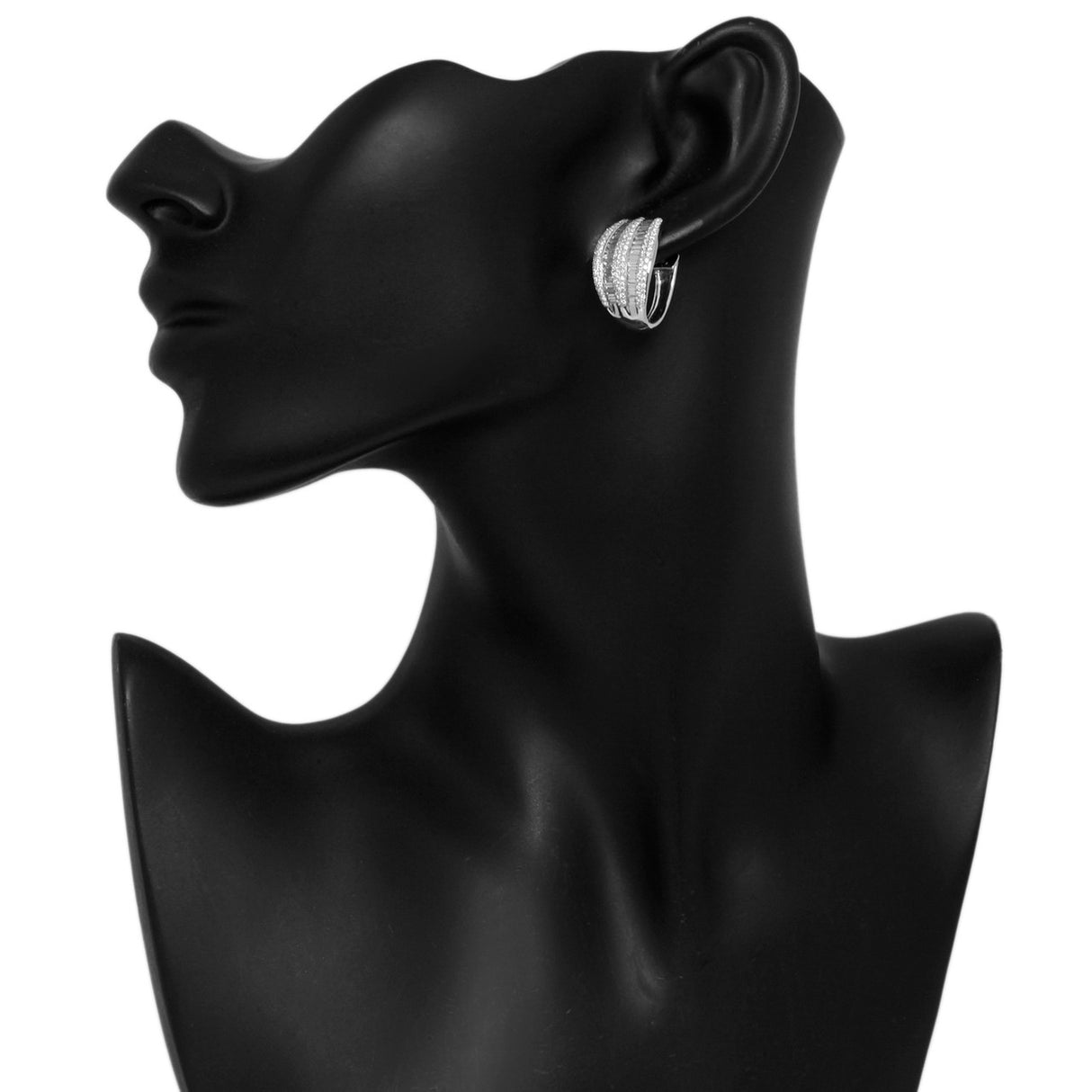 18K White Gold 3.66 Carat Diamond Earrings Fine Jewellery Modaselle