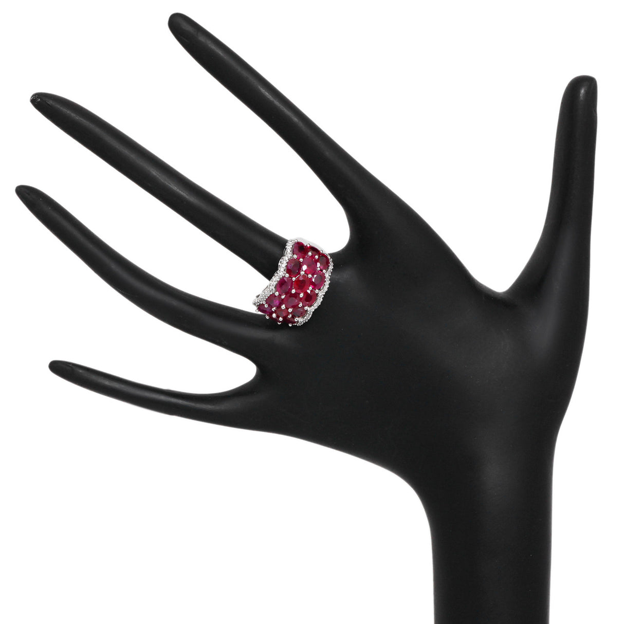 14K White Gold 7.20 Carat Ruby & Diamond Ring Fine Jewellery Modaselle