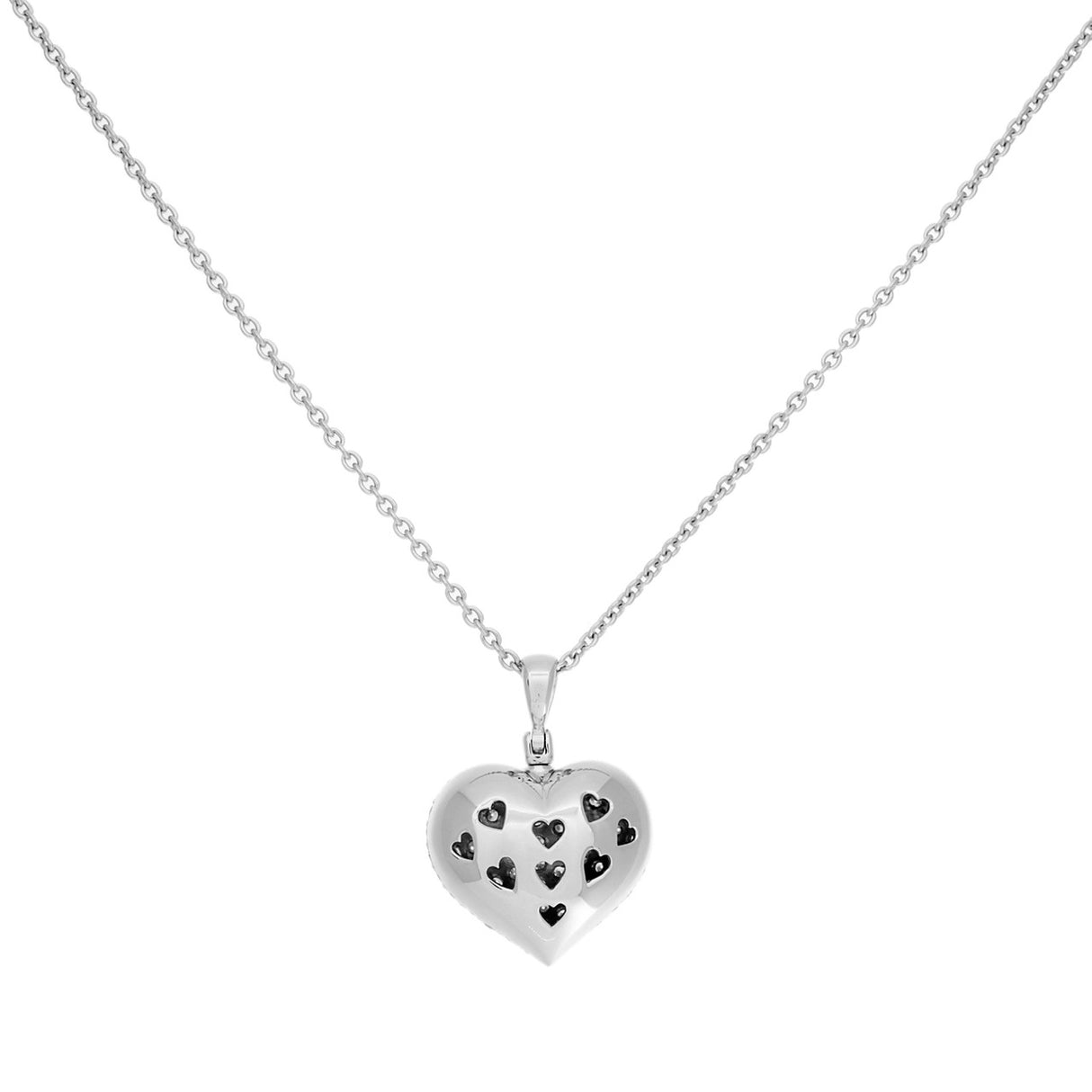 18K White Gold 2.00 Carat Diamond Heart Pendant Necklace Fine Jewellery Modaselle