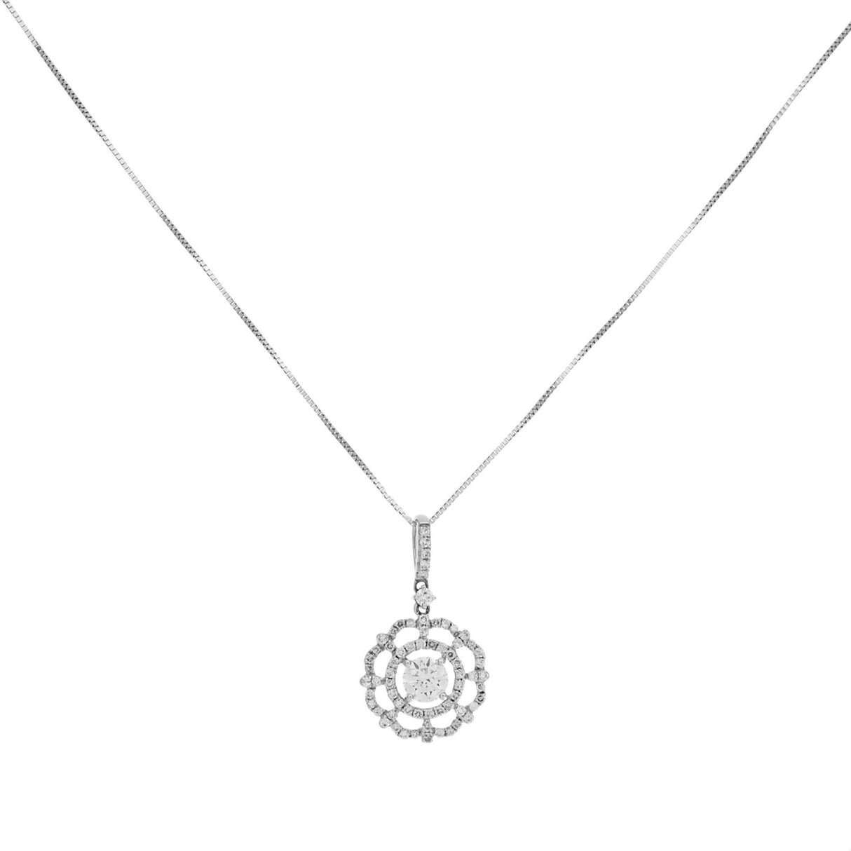 14K White Gold 0.64 Carat Diamond Pendant Fine Jewellery Modaselle