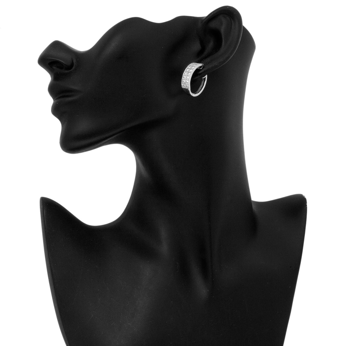 18K White Gold 1.54 Carat Diamond Hoop Earrings Fine Jewellery Modaselle