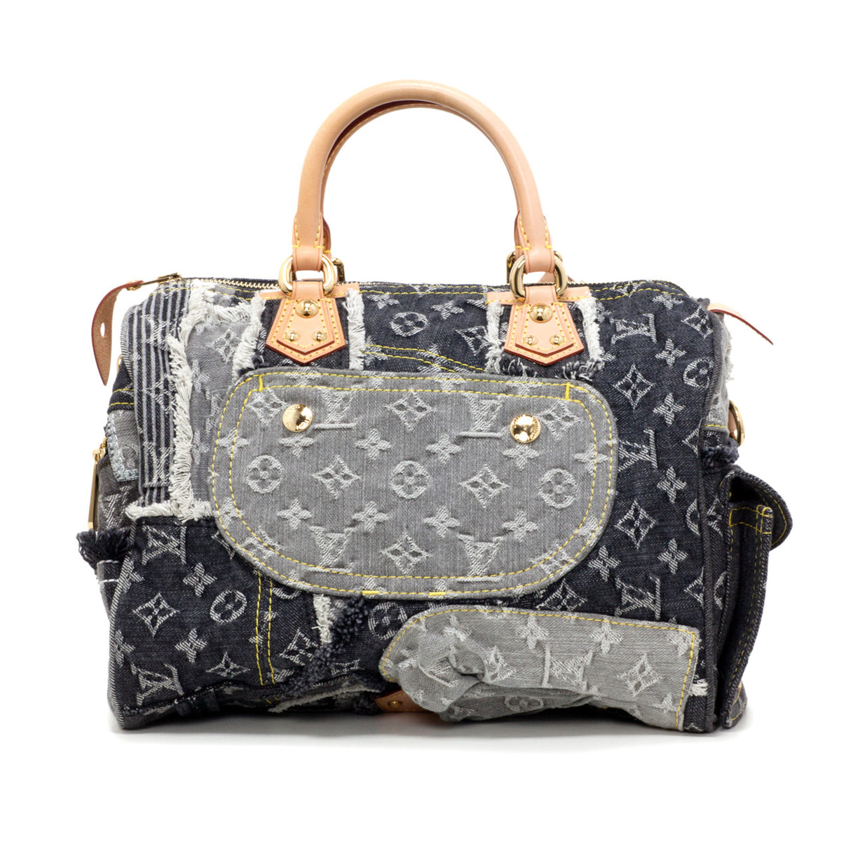 Louis Vuitton Denim Patchwork Speedy 30 Handbags Louis Vuitton