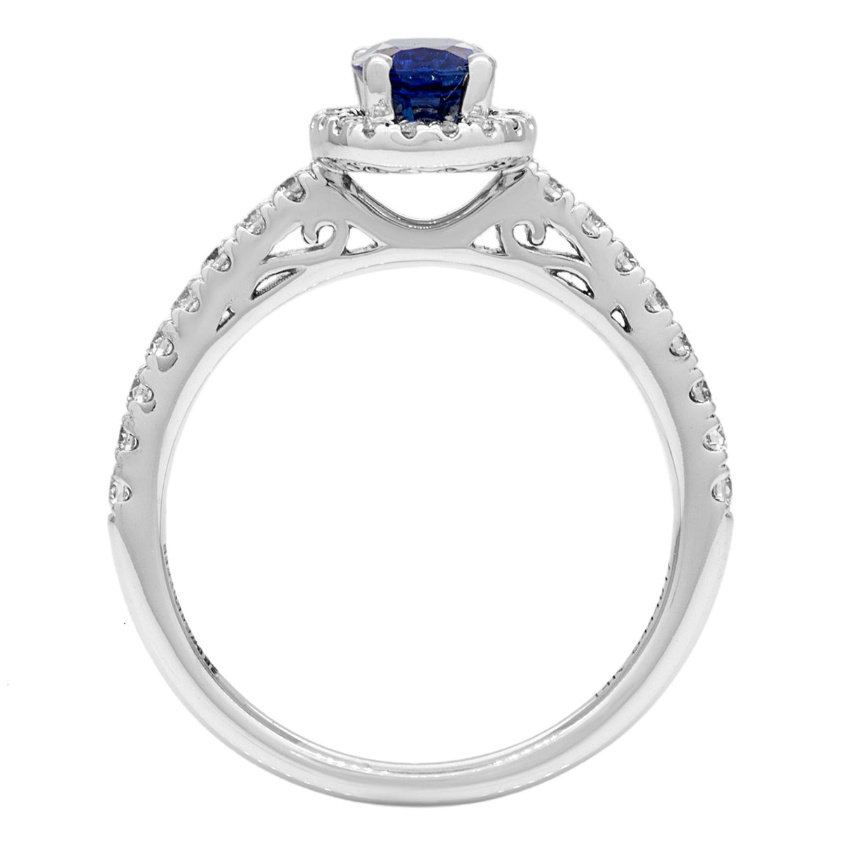 14K White Gold Sapphire Diamond Ring Fine Jewellery Modaselle
