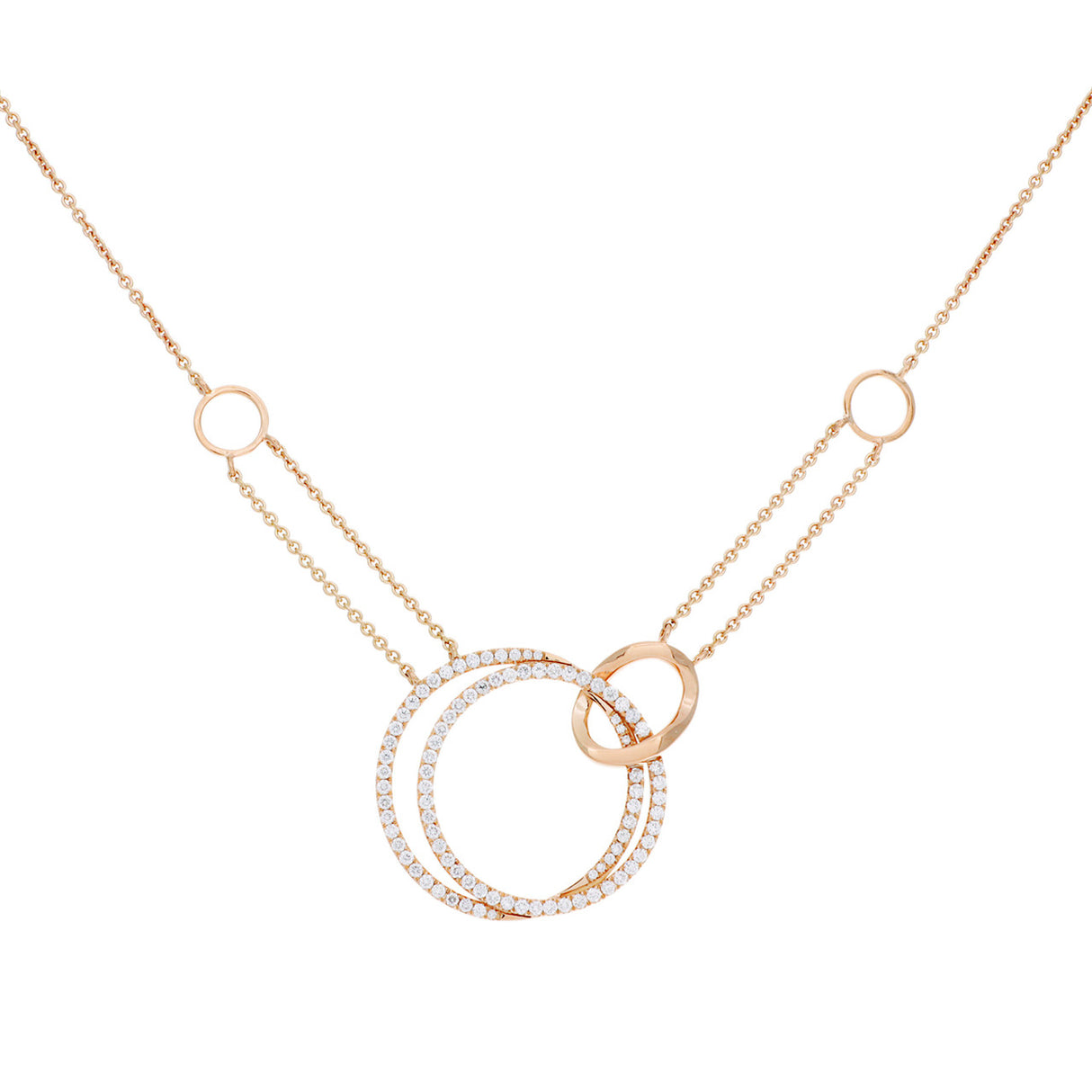 18K Rose Gold 0.91 Carat Diamond Circles Pendant Fine Jewellery Modaselle
