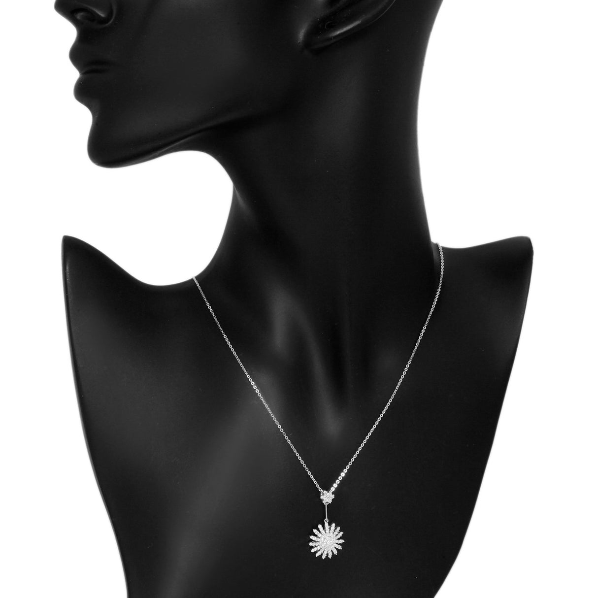 18K White Gold 0.83 Carat Diamond Pendant Necklace Fine Jewellery Modaselle