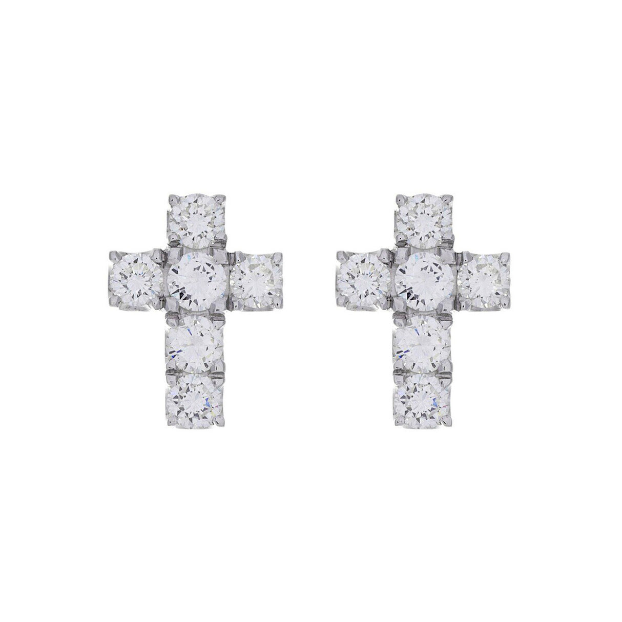 14K White Gold 2.50 Carat Diamond Earrings