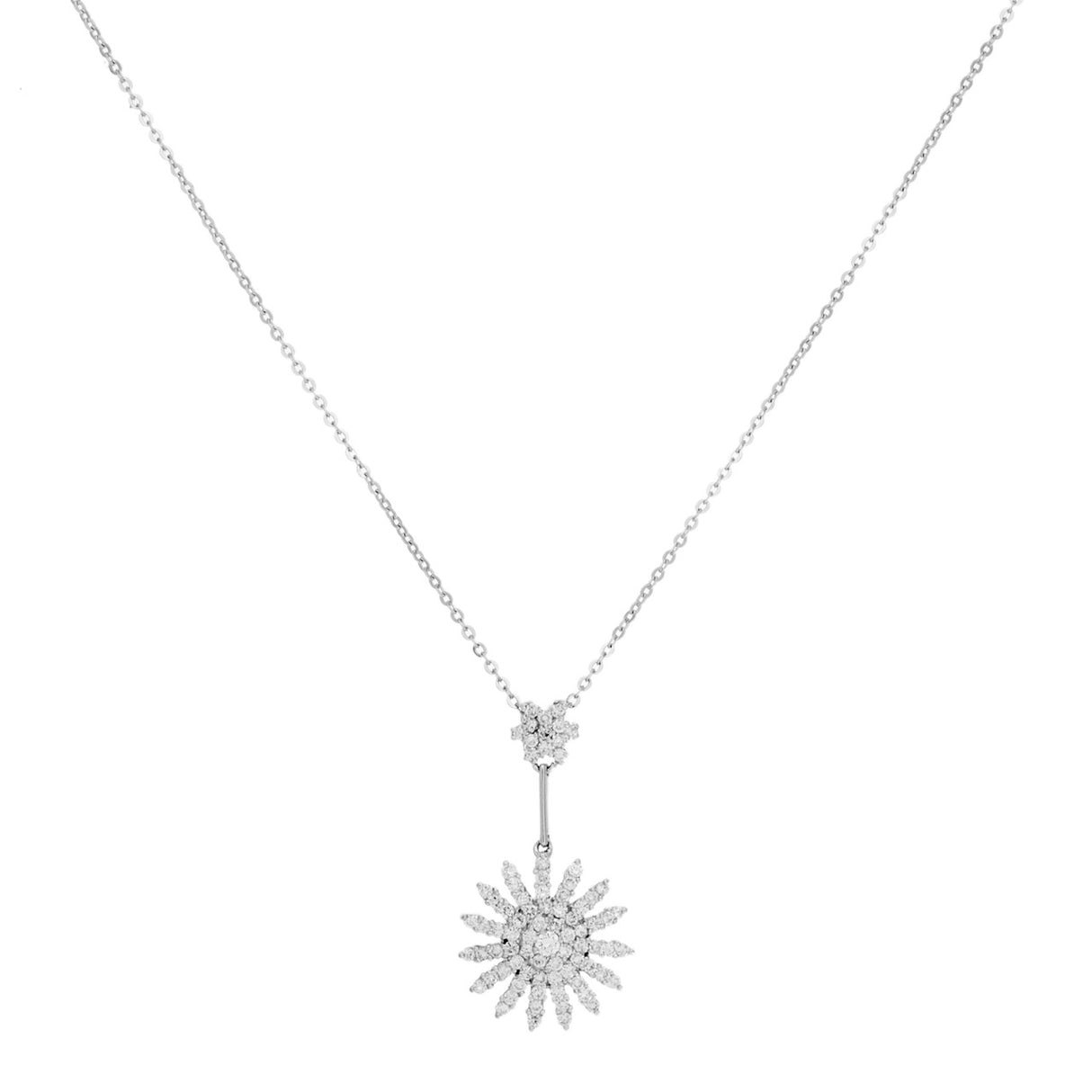 18K White Gold 0.83 Carat Diamond Pendant Necklace Fine Jewellery Modaselle