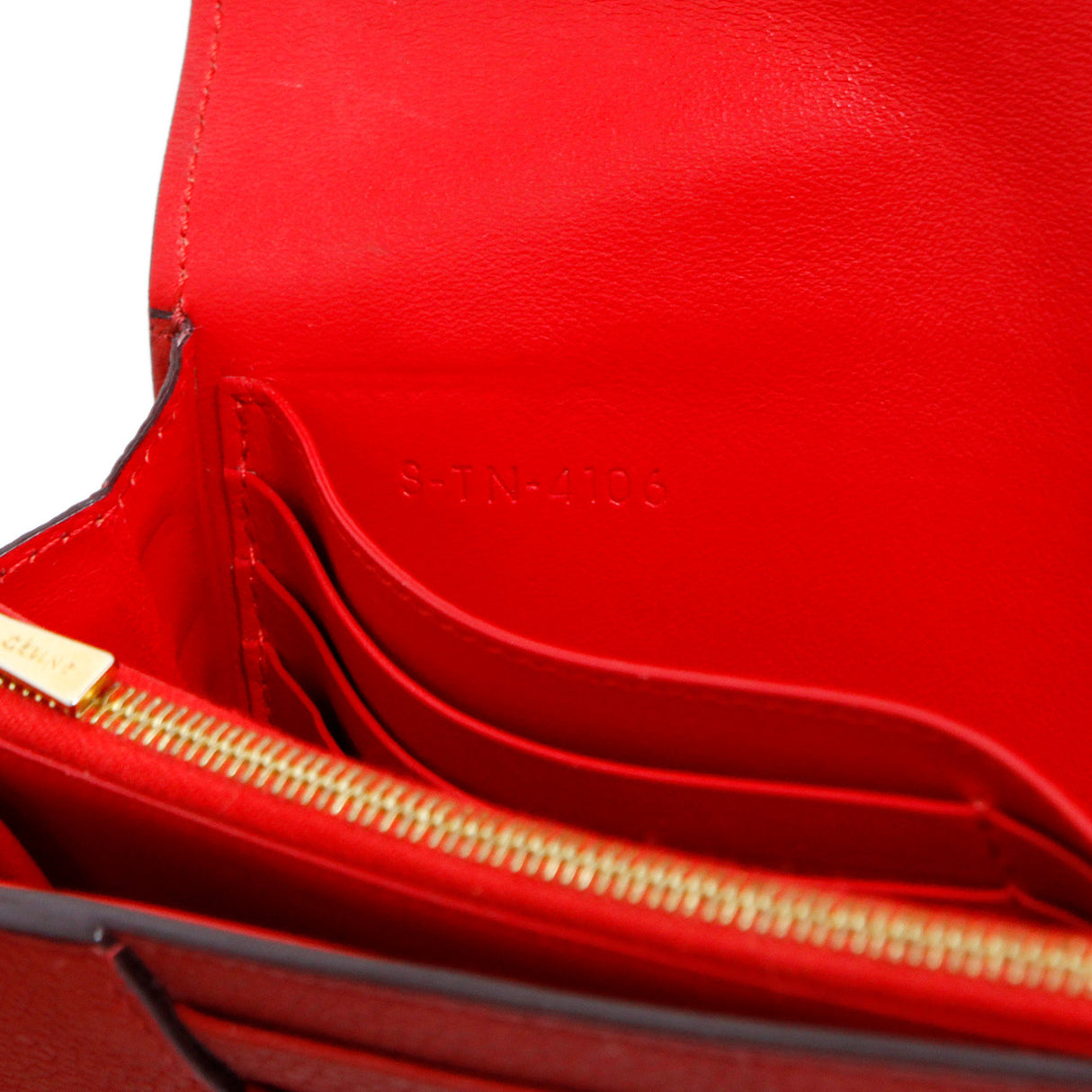 Celine Red Drummed Calfskin Large Multifunction Flap Wallet Accessories Celine