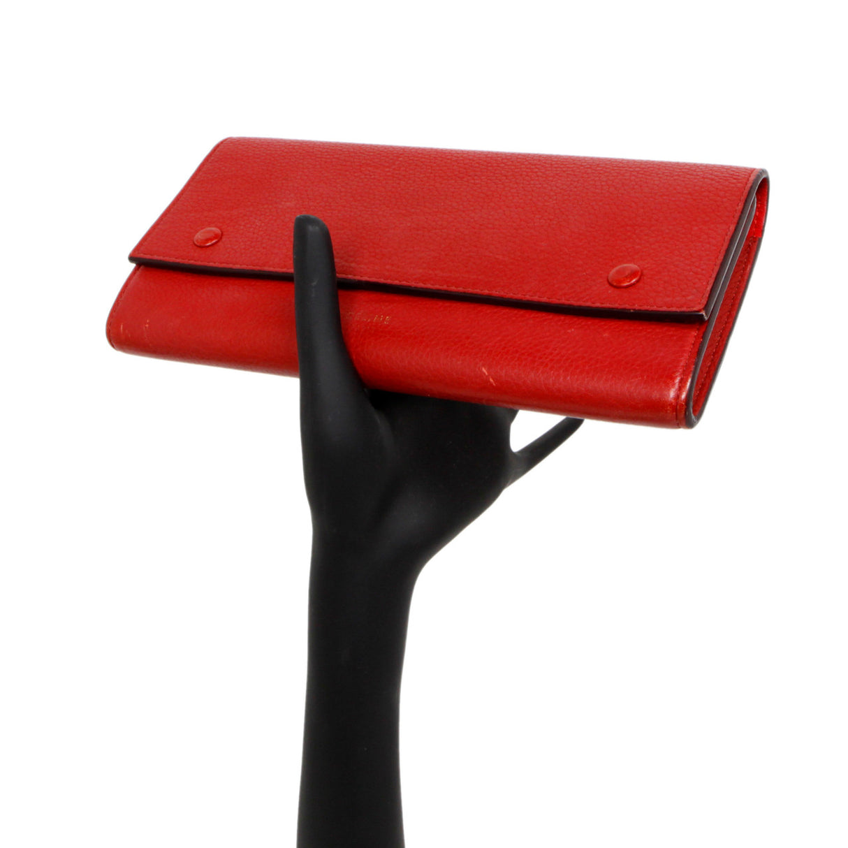 Celine Red Drummed Calfskin Large Multifunction Flap Wallet Accessories Celine