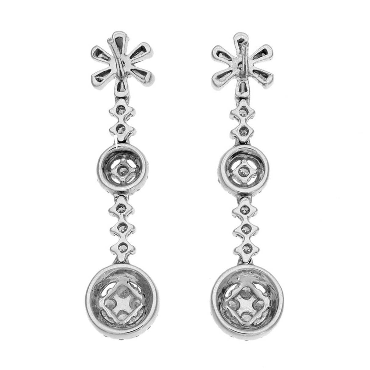 18K White Gold 1.12 Carat Diamond Blossom Ear Pendants Fine Jewellery Modaselle