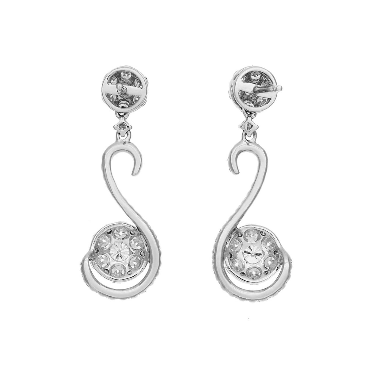 18K White Gold 2.38 Carat Diamond Drop Earrings Fine Jewellery Modaselle