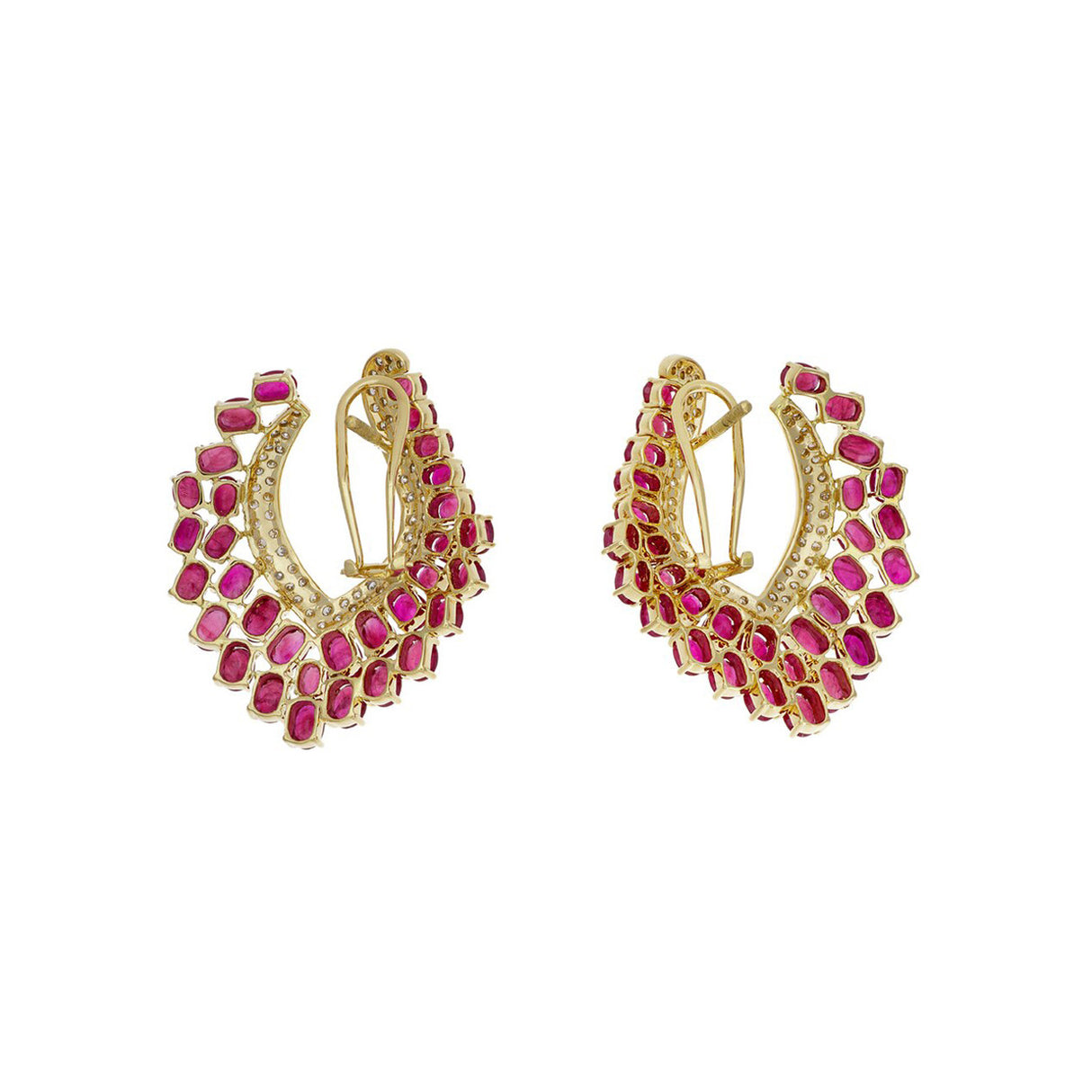 18K Gold Diamond Ruby Earrings Fine Jewellery Modaselle