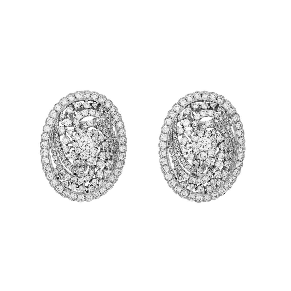 18K White Gold 3.08 Carat Diamond Earrings Fine Jewellery Modaselle