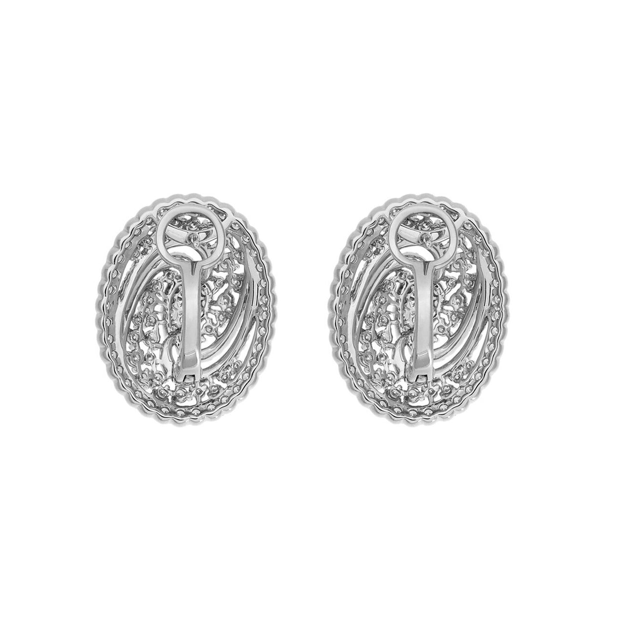 18K White Gold 3.08 Carat Diamond Earrings Fine Jewellery Modaselle