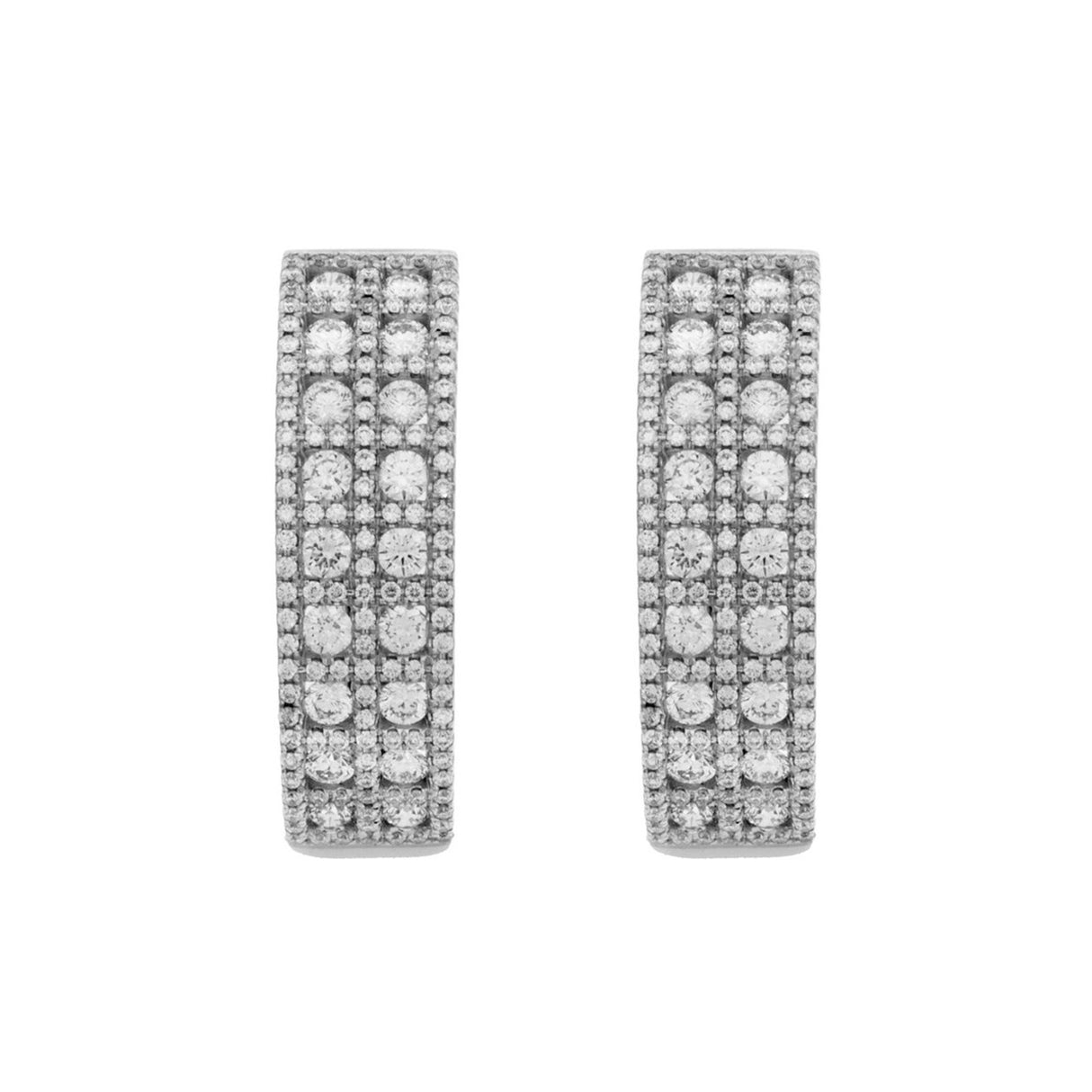 18K White Gold 1.54 Carat Diamond Hoop Earrings Fine Jewellery Modaselle