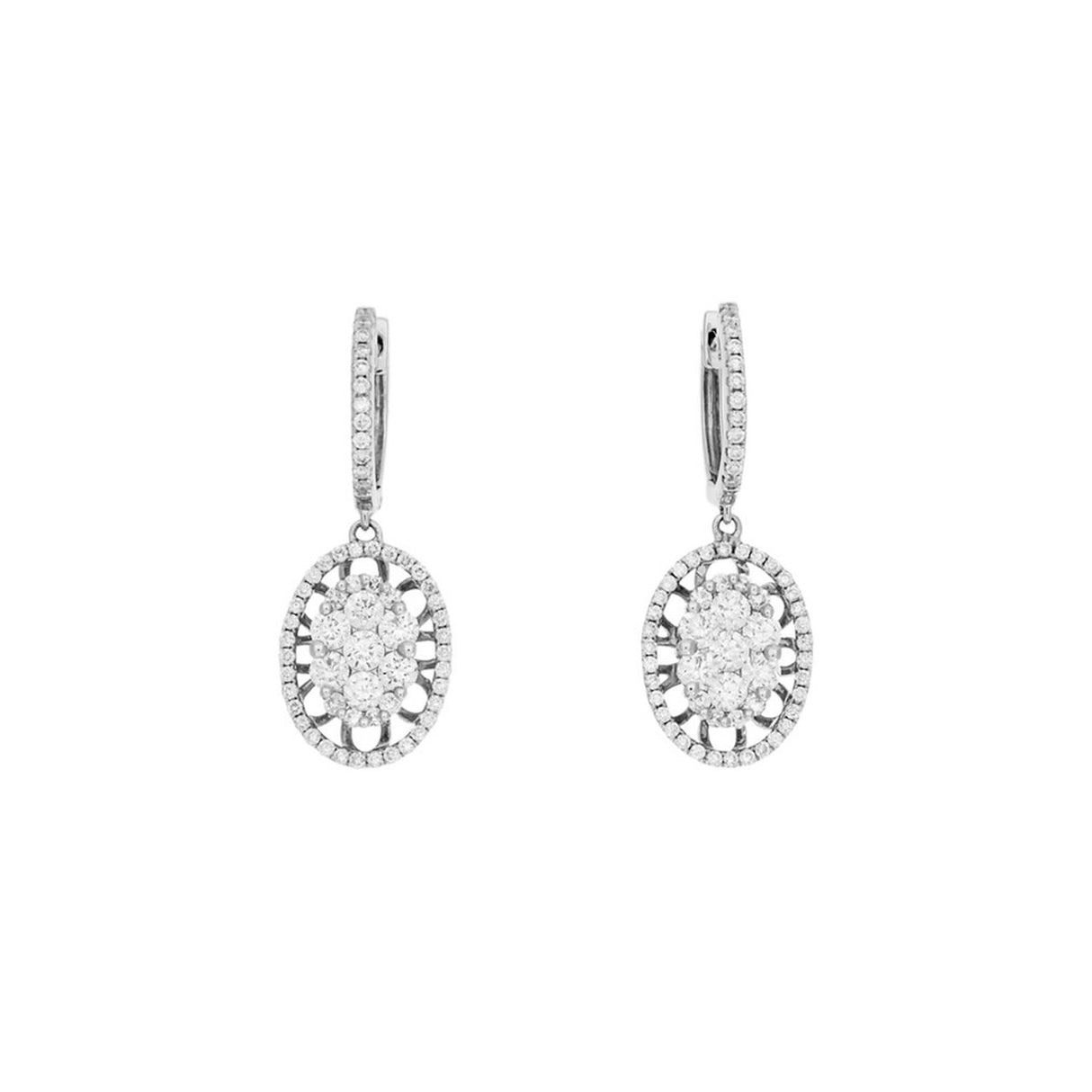 18K White Gold 1.22 Carat Diamond Drop Earrings Fine Jewellery Modaselle