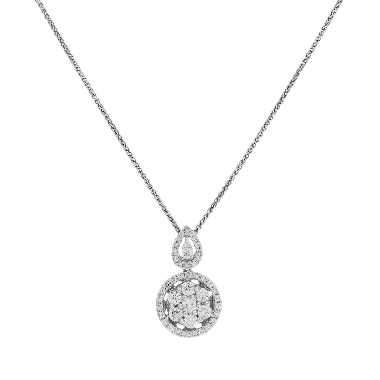 14K White Gold 0.65 Carat Diamond Pendant Necklace Fine Jewellery Modaselle