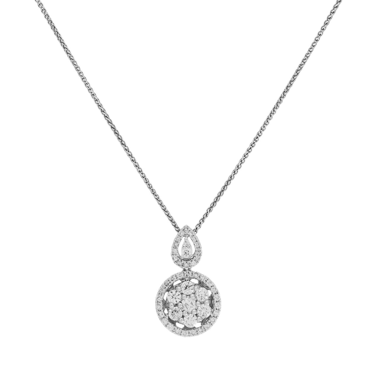14K White Gold 0.65 Carat Diamond Pendant Necklace