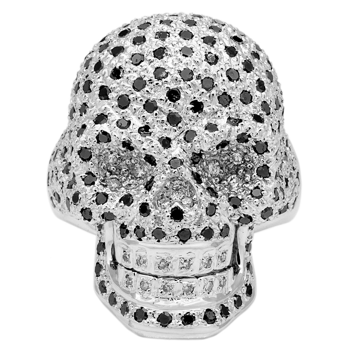 14K White Gold Black Diamond Skull Ring Fine Jewellery Modaselle