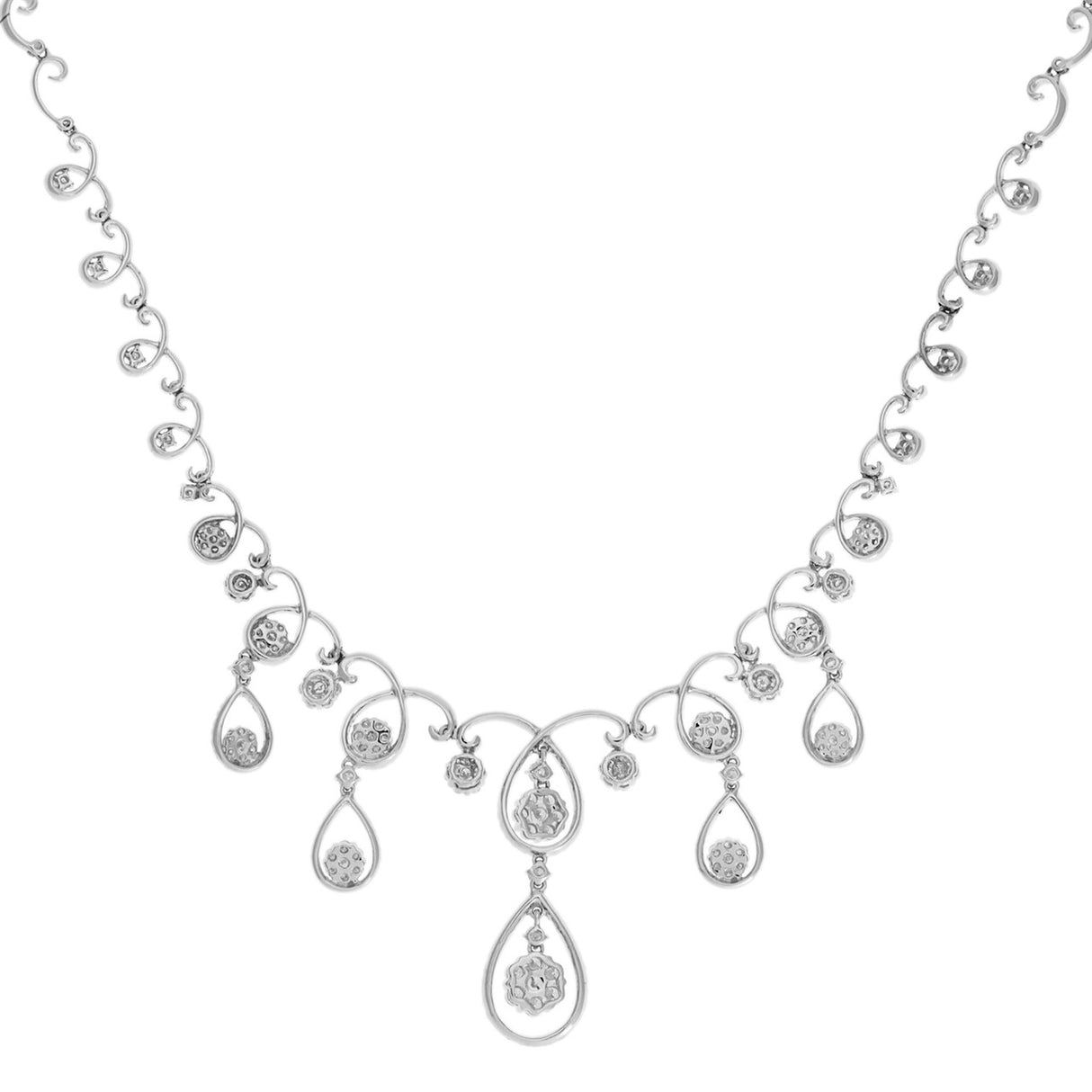 18K White Gold 6.31 Carat Diamond Lavaliere Necklace Fine Jewellery Modaselle