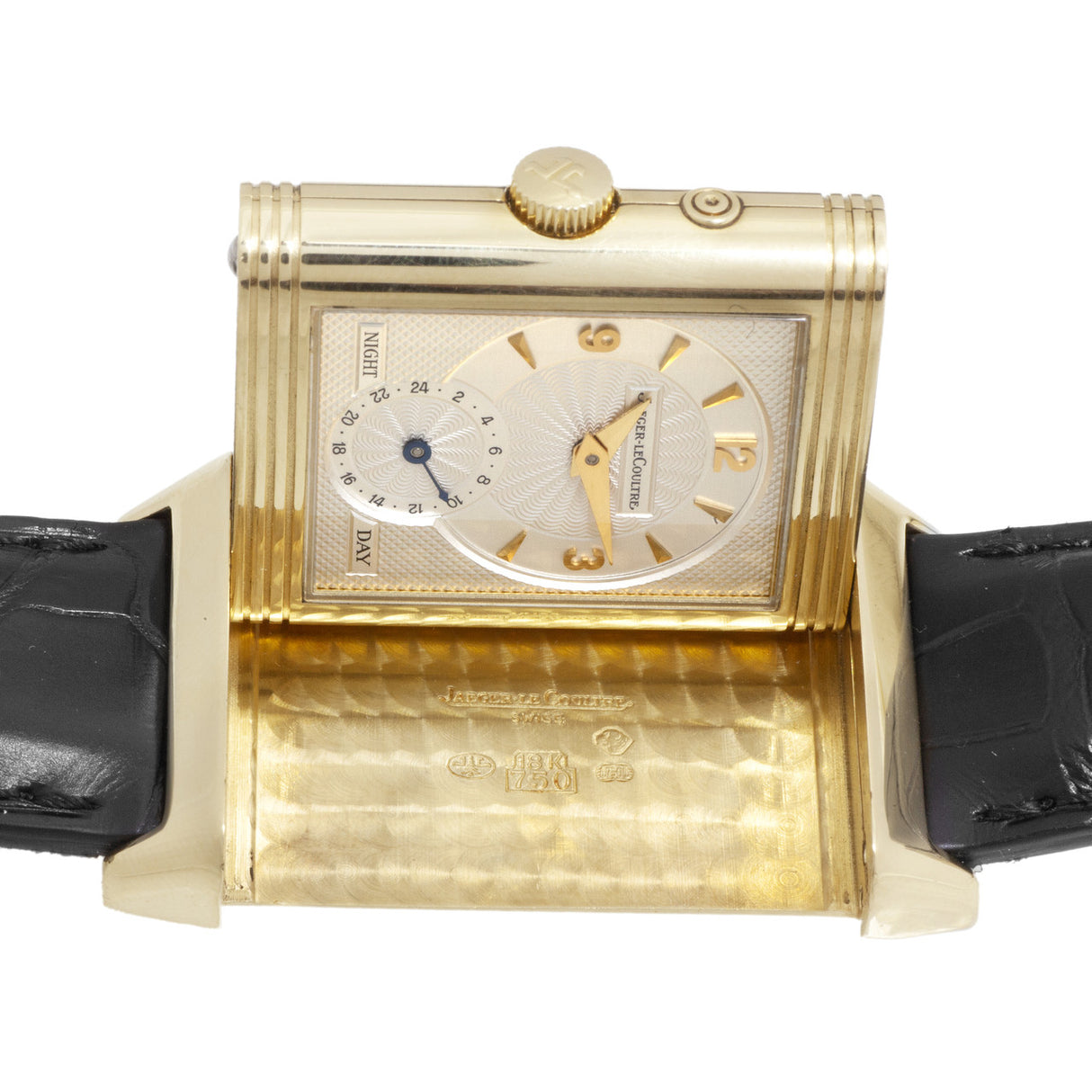 Jaeger-LeCoultre 18K Yellow Gold Reverso Duoface Day & Night 270.1.54 Watches Jaeger LeCoultre