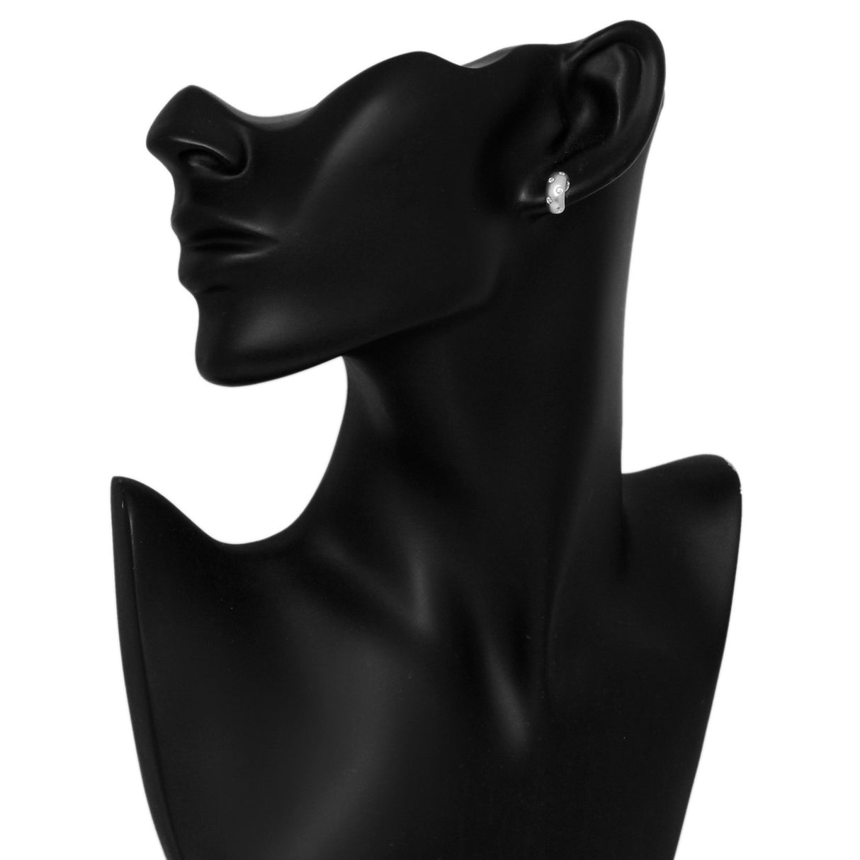 18K White Gold 0.16 Carat Diamond Hoop Earrings Fine Jewellery Modaselle