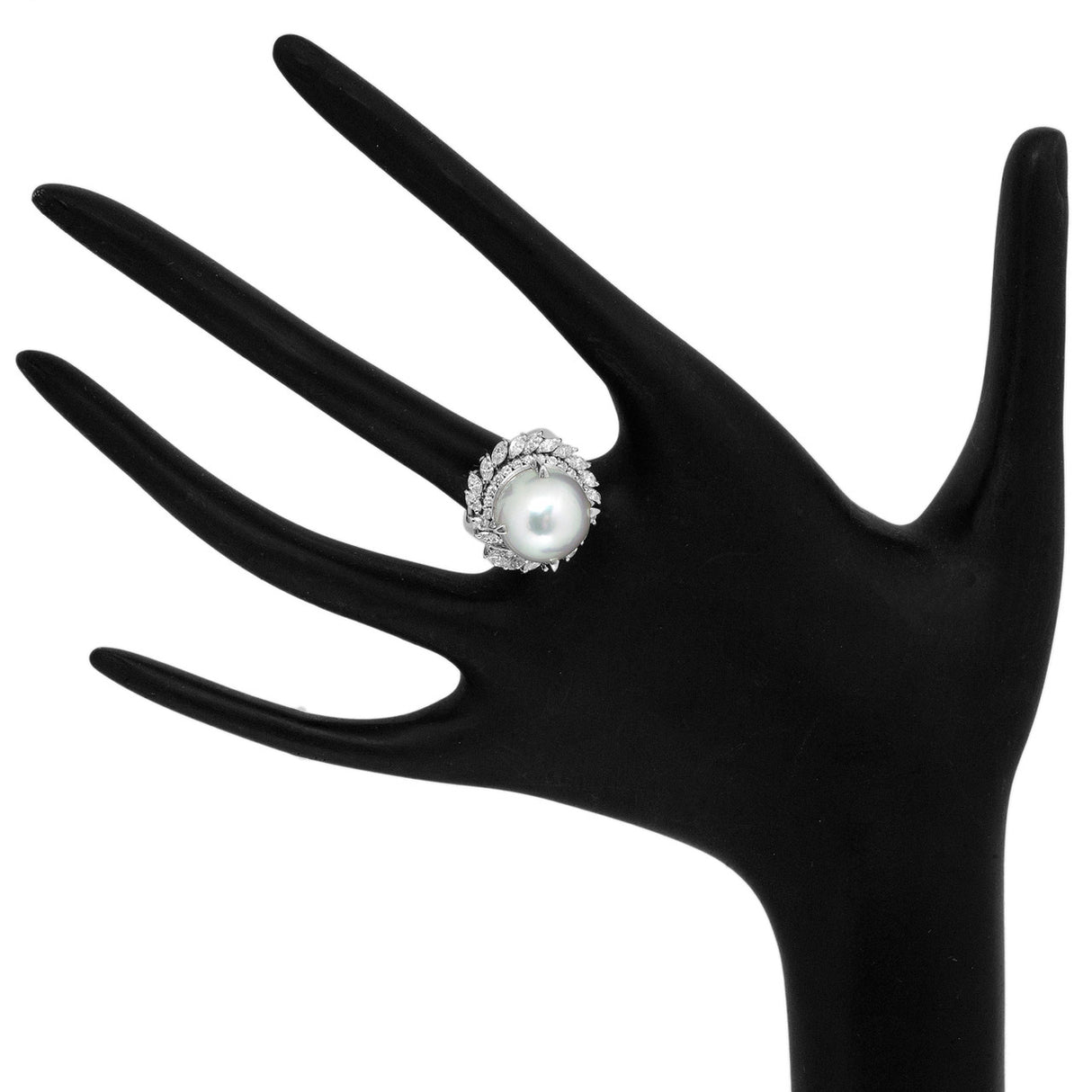 Platinum 13.6mm South Sea Pearl Diamond Ring Fine Jewellery Modaselle