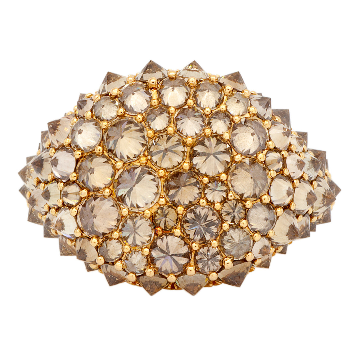 David Yurman 18K Rose Gold & Cognac Diamond Signature Pinky Ring Designer Jewellery David Yurman