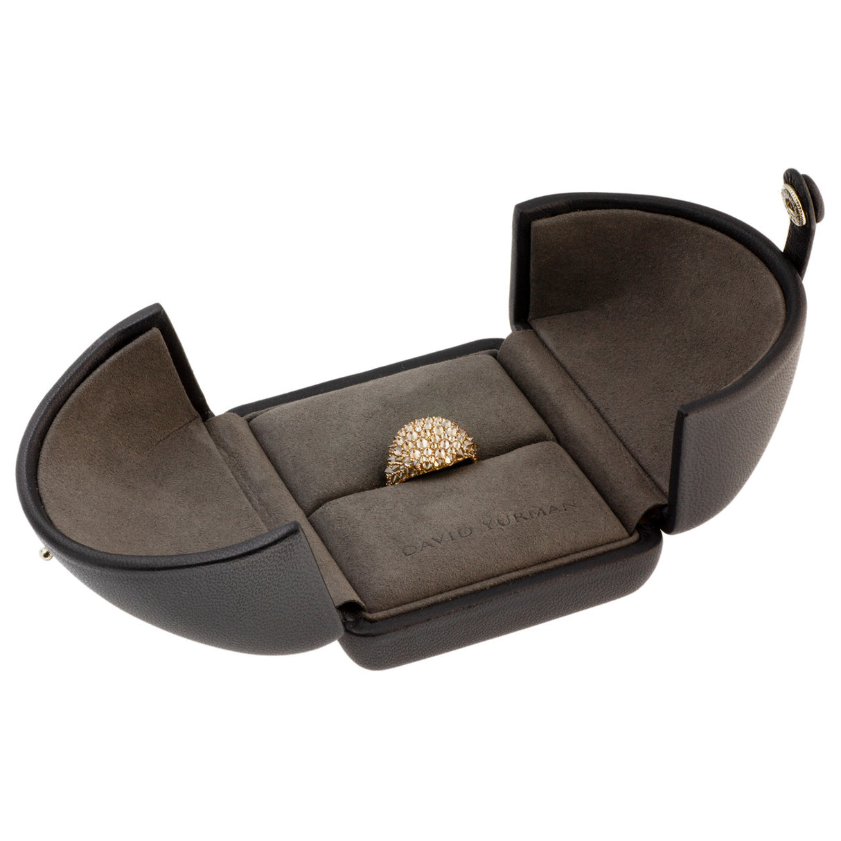 David Yurman 18K Rose Gold & Cognac Diamond Signature Pinky Ring Designer Jewellery David Yurman