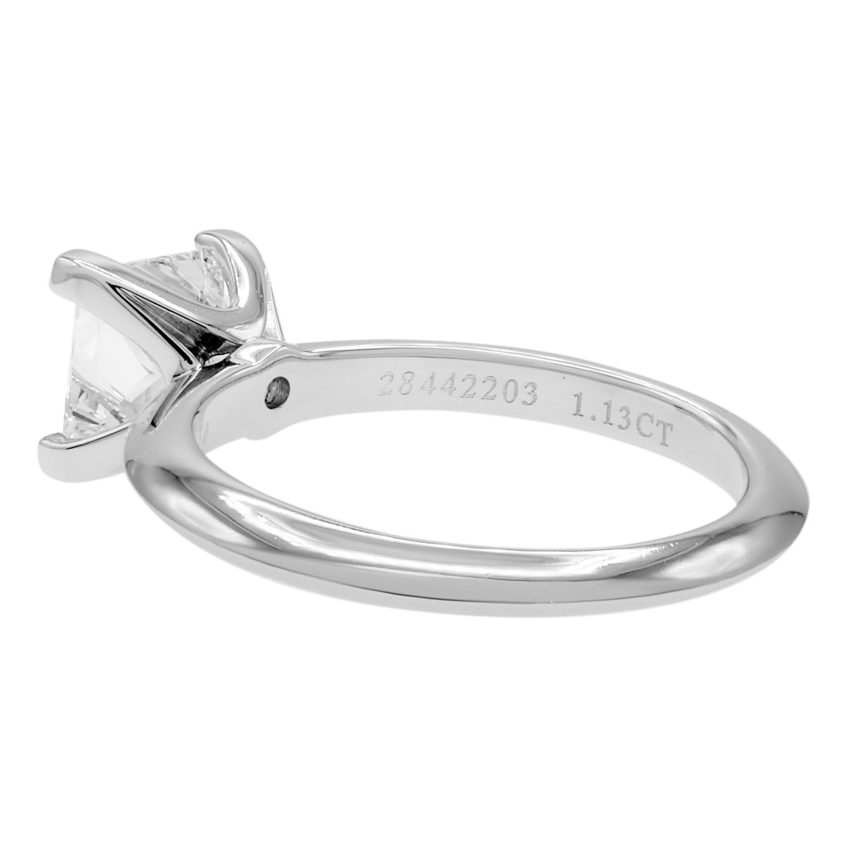 Tiffany & Co. Platinum 1.13 Carat Princess-cut Diamond Engagement Ring Designer Jewellery Tiffany and Co