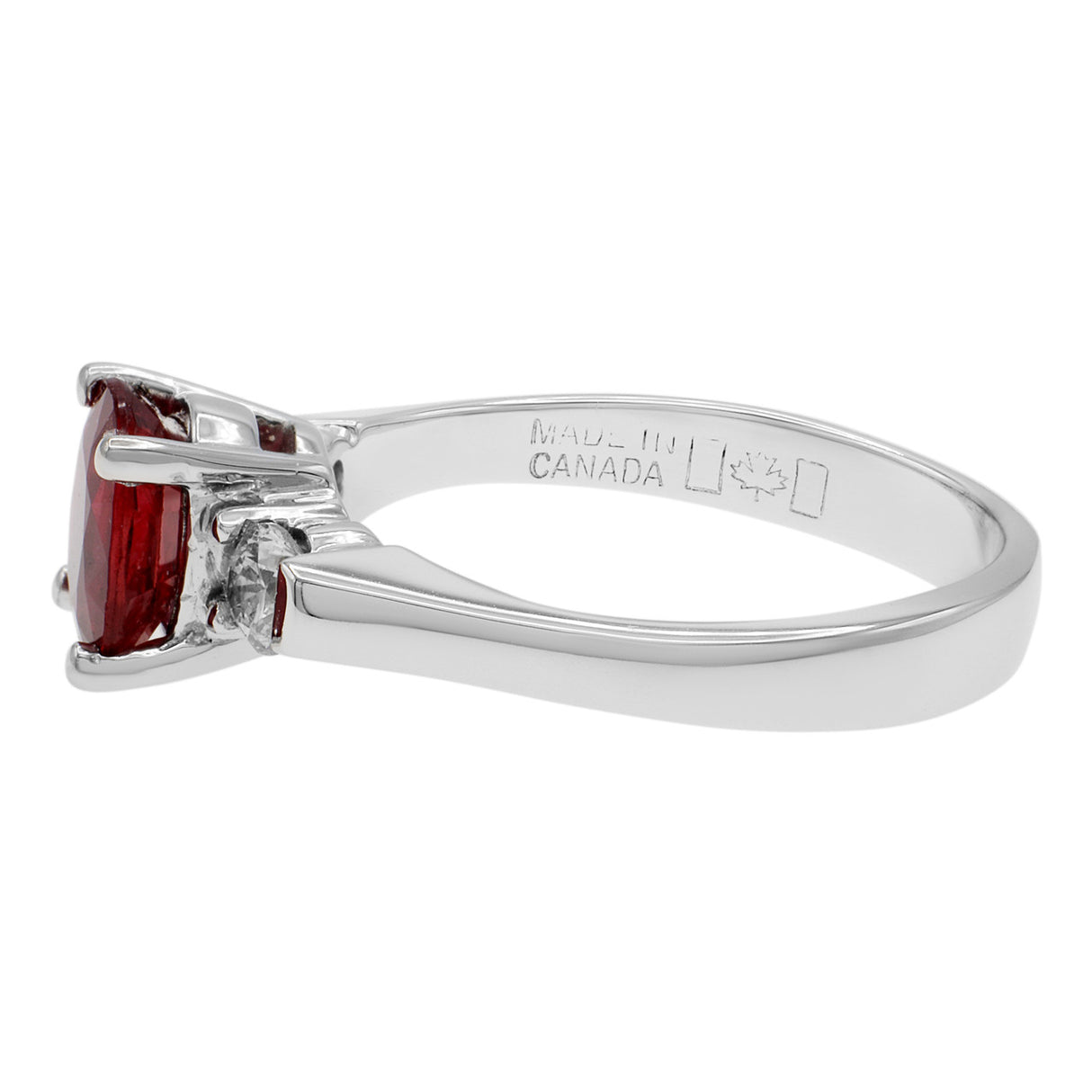 18K White Gold 1.13 Carat Ruby Diamond Ring Fine Jewellery Modaselle