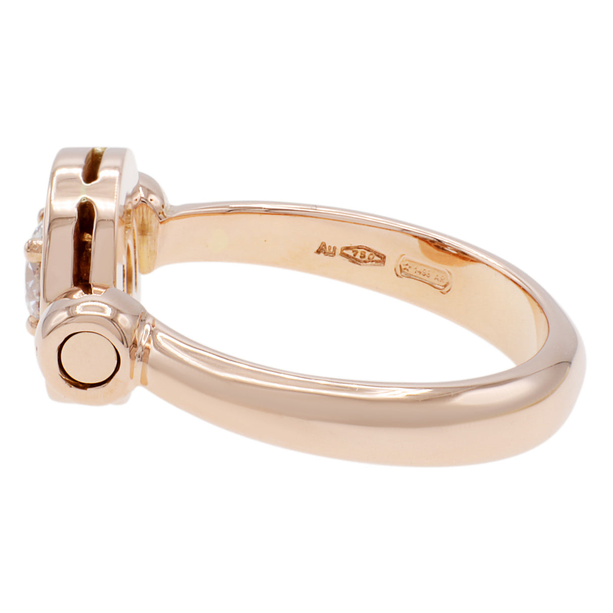Bulgari 18K Rose Gold Diamond Bvlgari Bvlgari Flip Ring Designer Jewellery Bulgari