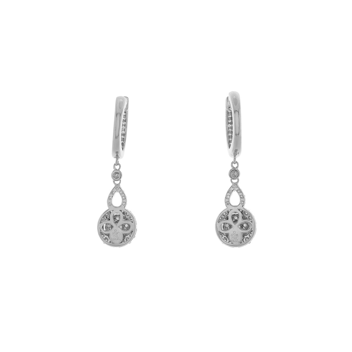 18k White Gold 1.00 Carat Diamond Drop Earrings Fine Jewellery Modaselle
