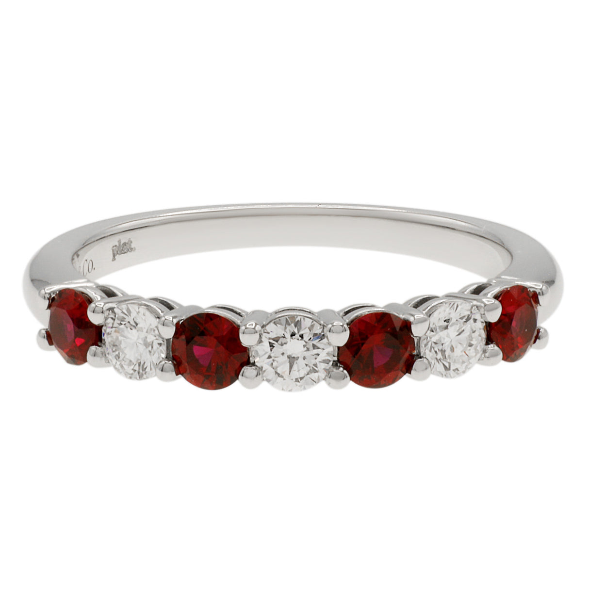Tiffany & Co. Platinum Diamond Ruby Forever Band Ring Designer Jewellery Tiffany and Co