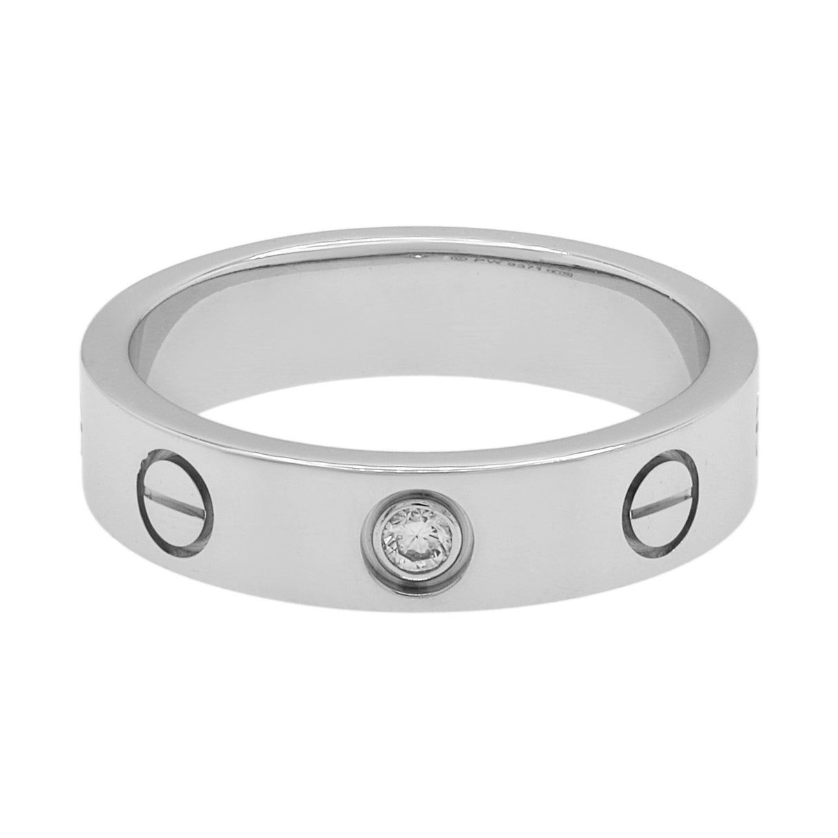 Cartier 18K White Gold Diamond Love Wedding Band Designer Jewellery Cartier