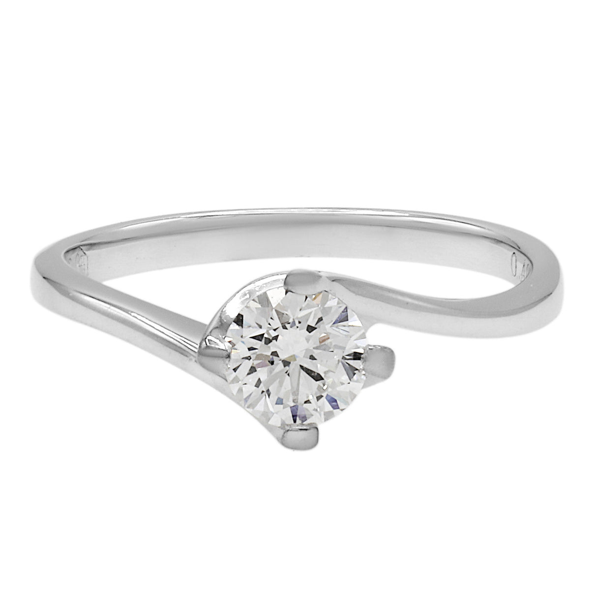 18K White Gold 0.40 Carat Diamond Solitaire Ring Fine Jewellery Modaselle