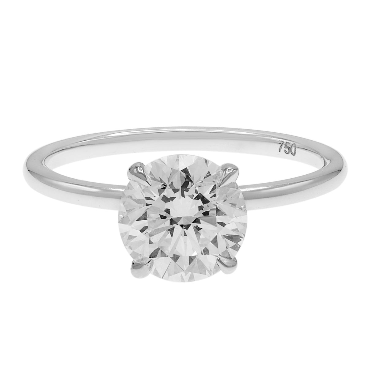 18K White Gold 1.54 Carat Hidden Halo Diamond Solitaire Ring Fine Jewellery Modaselle