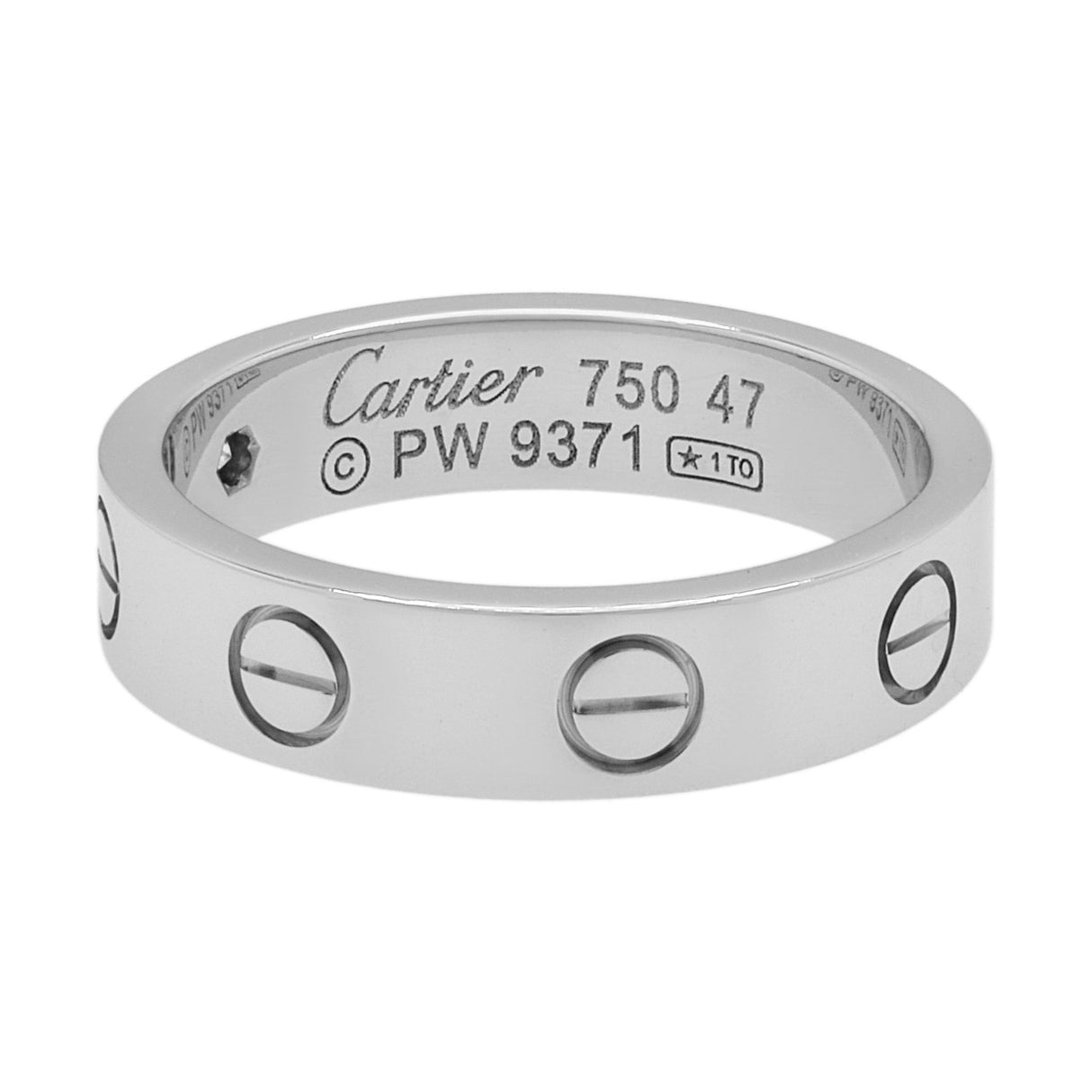 Cartier 18K White Gold Diamond Love Wedding Band Designer Jewellery Cartier