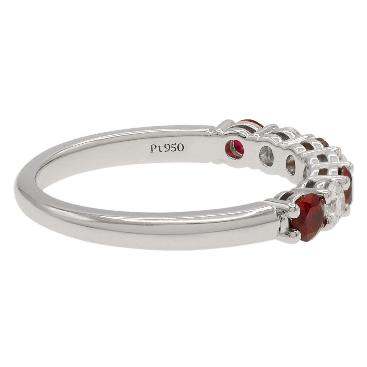 Tiffany & Co. Platinum Diamond Ruby Forever Band Ring Designer Jewellery Tiffany and Co