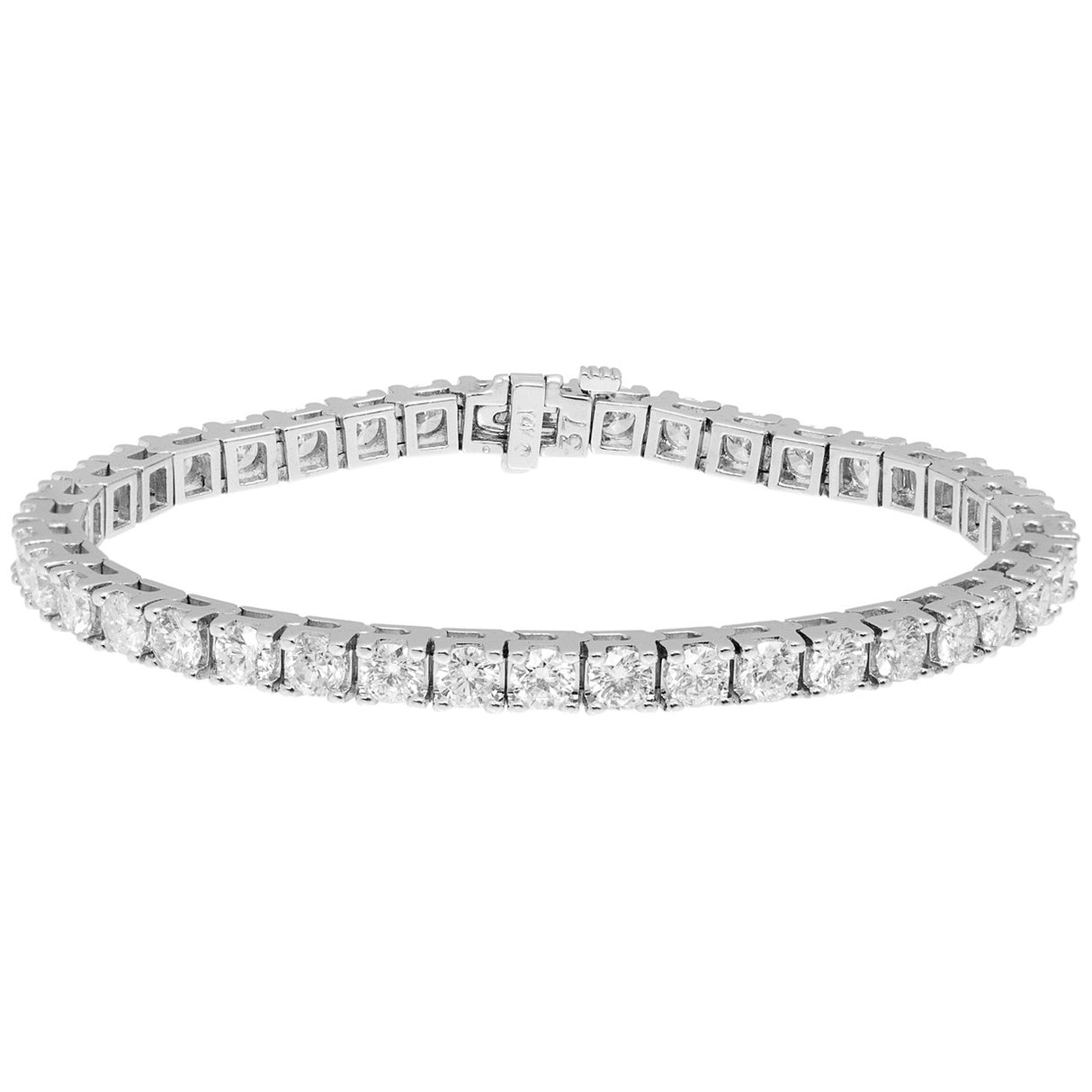 14K White Gold 8.18 Carat Diamond Tennis Bracelet Fine Jewellery Modaselle