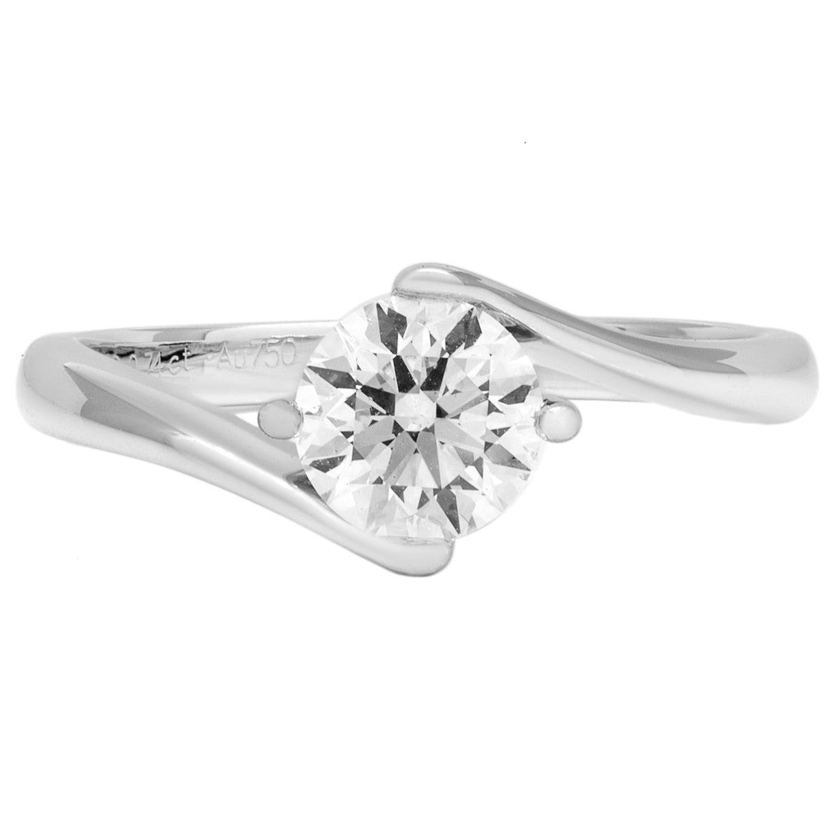 18K White Gold 0.74 Carat Diamond Solitaire Ring Fine Jewellery Modaselle