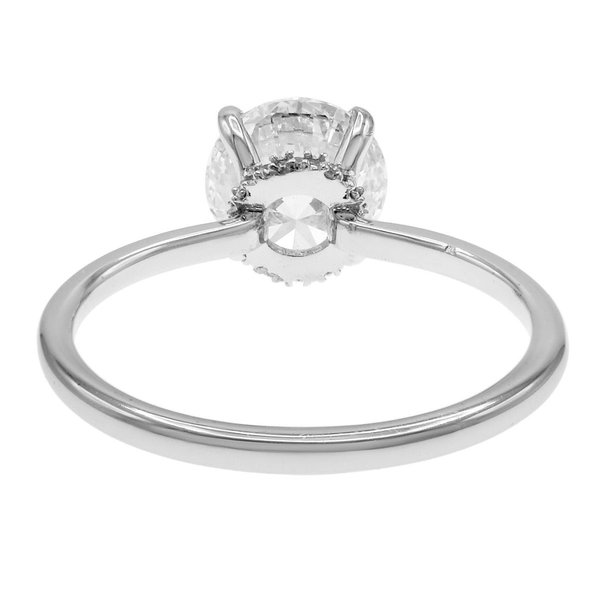 18K White Gold 1.54 Carat Hidden Halo Diamond Solitaire Ring Fine Jewellery Modaselle