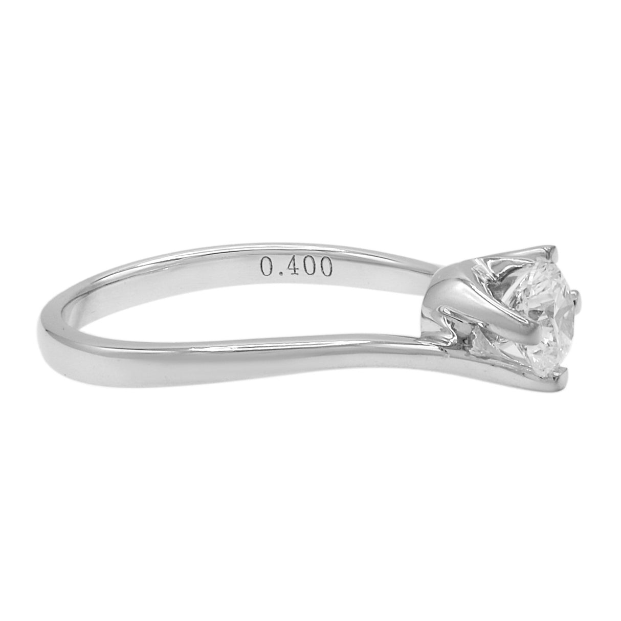 18K White Gold 0.40 Carat Diamond Solitaire Ring Fine Jewellery Modaselle