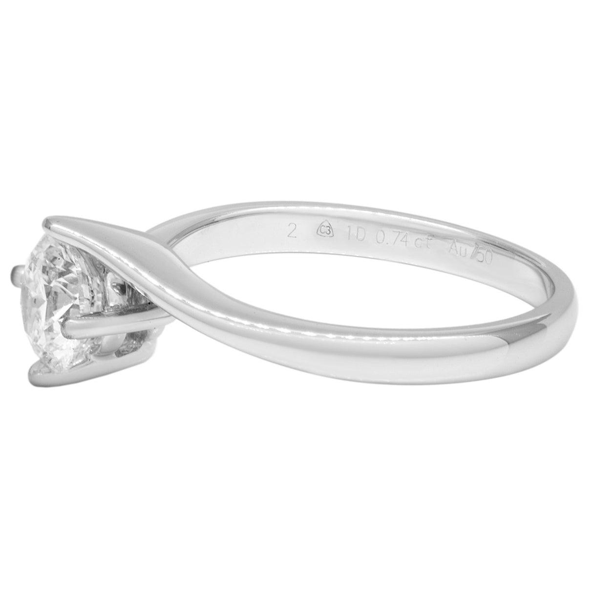 18K White Gold 0.74 Carat Diamond Solitaire Ring Fine Jewellery Modaselle