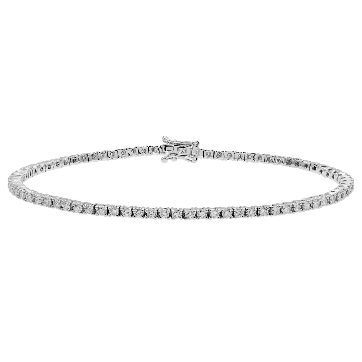 18K White Gold 1.43 Carat Diamond Tennis Bracelet Fine Jewellery Modaselle