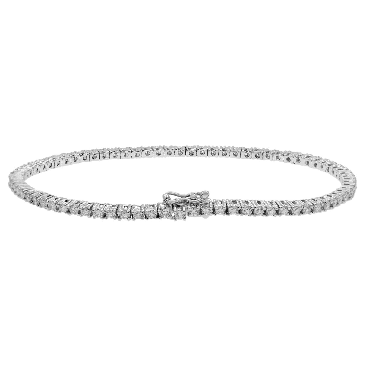 18K White Gold 1.43 Carat Diamond Tennis Bracelet Fine Jewellery Modaselle